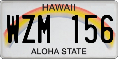 HI license plate WZM156