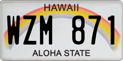 HI license plate WZM871