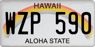 HI license plate WZP590