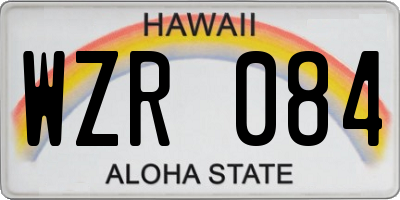 HI license plate WZR084
