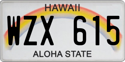 HI license plate WZX615