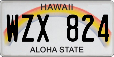 HI license plate WZX824
