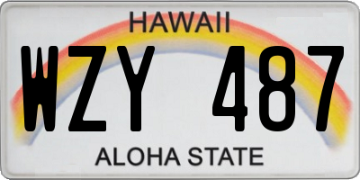 HI license plate WZY487