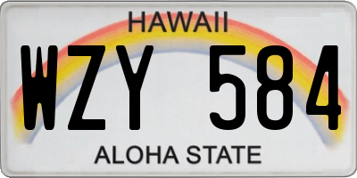 HI license plate WZY584