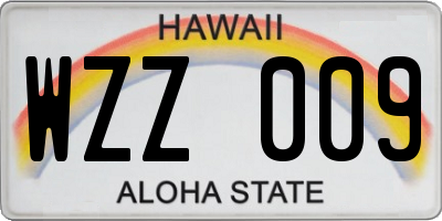 HI license plate WZZ009