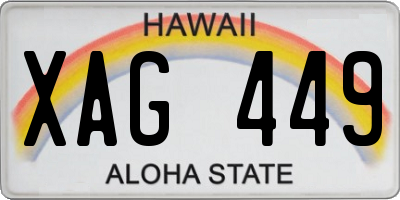 HI license plate XAG449