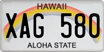 HI license plate XAG580