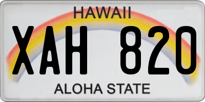 HI license plate XAH820