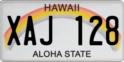 HI license plate XAJ128