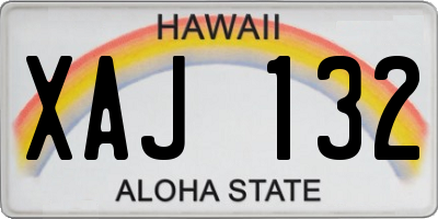 HI license plate XAJ132