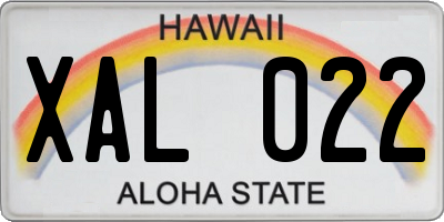 HI license plate XAL022