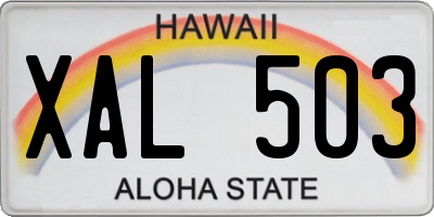 HI license plate XAL503