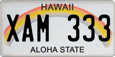 HI license plate XAM333
