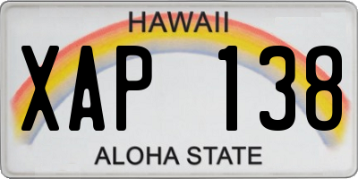 HI license plate XAP138