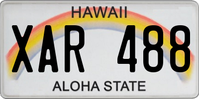 HI license plate XAR488