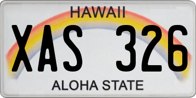HI license plate XAS326