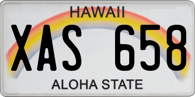 HI license plate XAS658