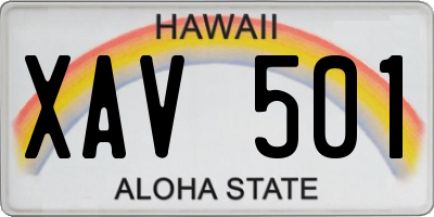 HI license plate XAV501