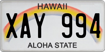 HI license plate XAY994