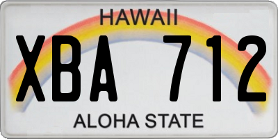 HI license plate XBA712