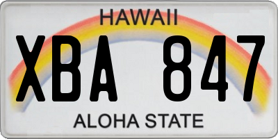 HI license plate XBA847