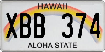 HI license plate XBB374