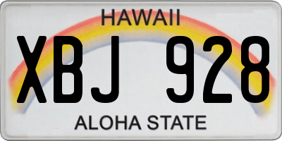 HI license plate XBJ928