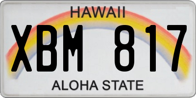HI license plate XBM817