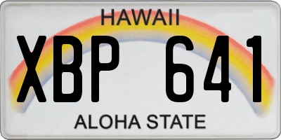 HI license plate XBP641