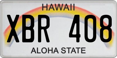 HI license plate XBR408