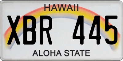 HI license plate XBR445