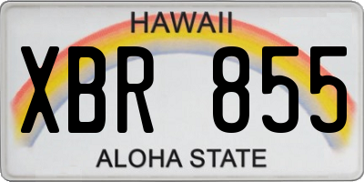 HI license plate XBR855