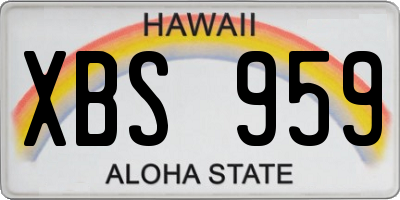 HI license plate XBS959
