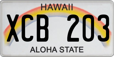 HI license plate XCB203