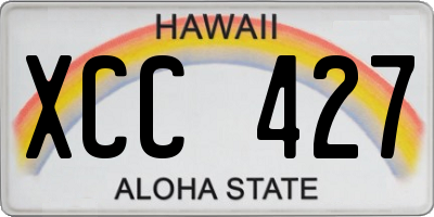 HI license plate XCC427