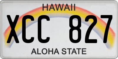 HI license plate XCC827