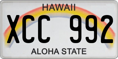 HI license plate XCC992