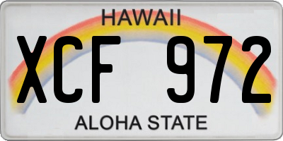 HI license plate XCF972