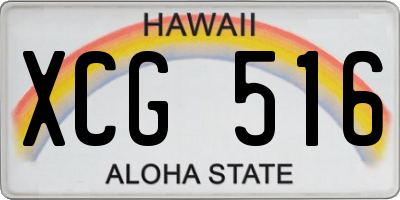 HI license plate XCG516