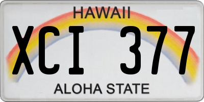 HI license plate XCI377