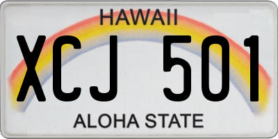 HI license plate XCJ501