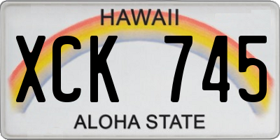 HI license plate XCK745