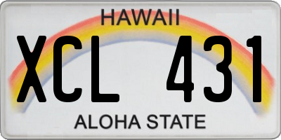 HI license plate XCL431