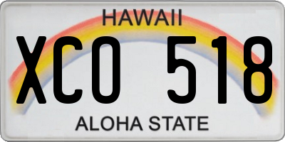 HI license plate XCO518