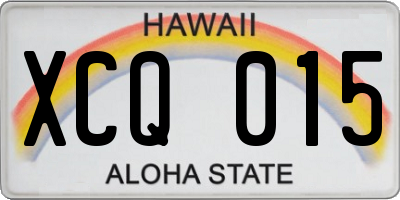 HI license plate XCQ015