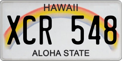 HI license plate XCR548