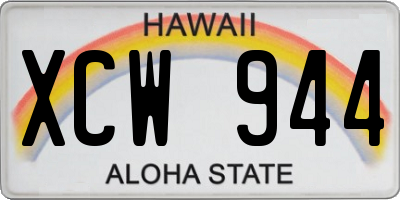 HI license plate XCW944