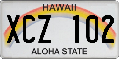 HI license plate XCZ102