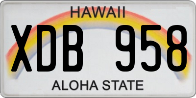 HI license plate XDB958