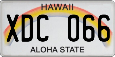 HI license plate XDC066